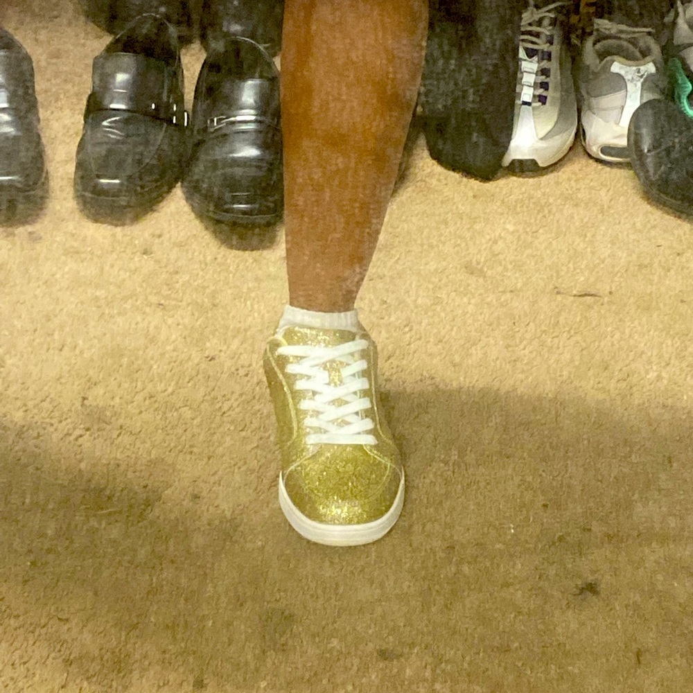 Floss glitter not bitter glitter gold sneakers